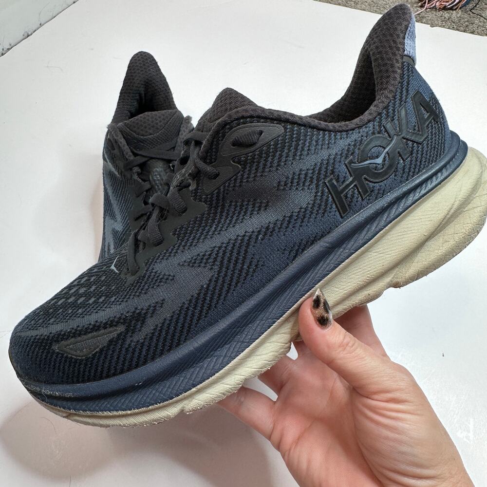 Hoka Clifton 9 Black Varsity Navy Sneakers